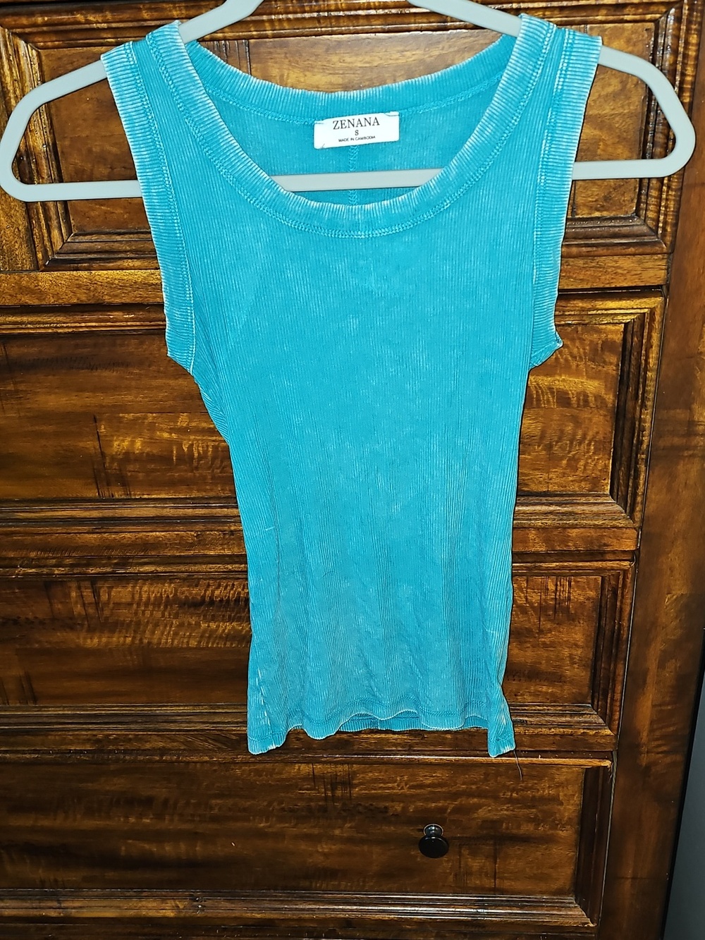 Zenana nwots sz small Teal, ribbed Tank Top!! Beautiful and soft!